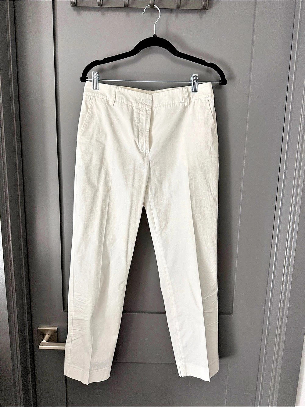Max Mara Cropped Cigarette Cropped Straight Leg Pants in White